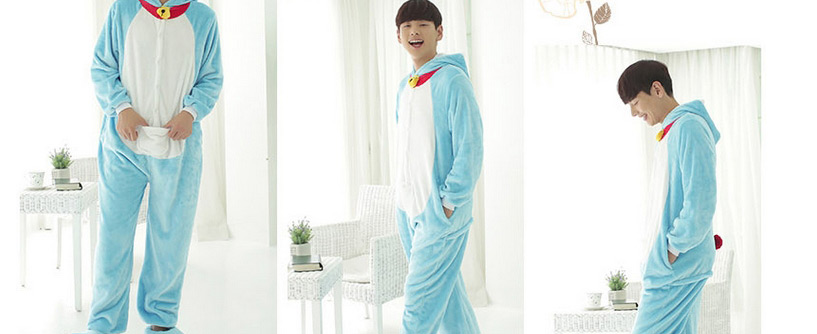 Fashion Blue Doraemon Shape Decorated Nightgown,Cartoon Pajama