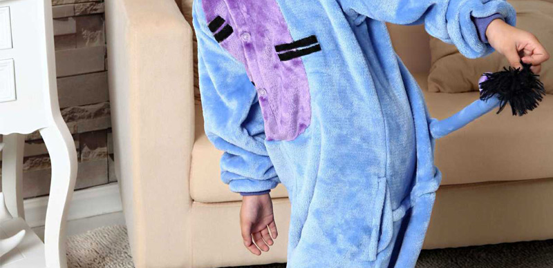 Fashion Dark Blue Donkey Shape Decorated Simple Nightgown,Cartoon Pajama