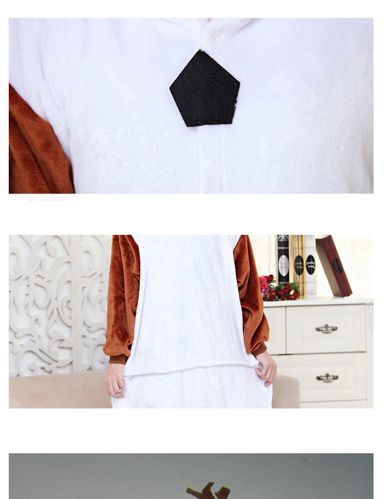 Fashion Brown+white Snowman Shape Decorated Simple Nightgown,Cartoon Pajama