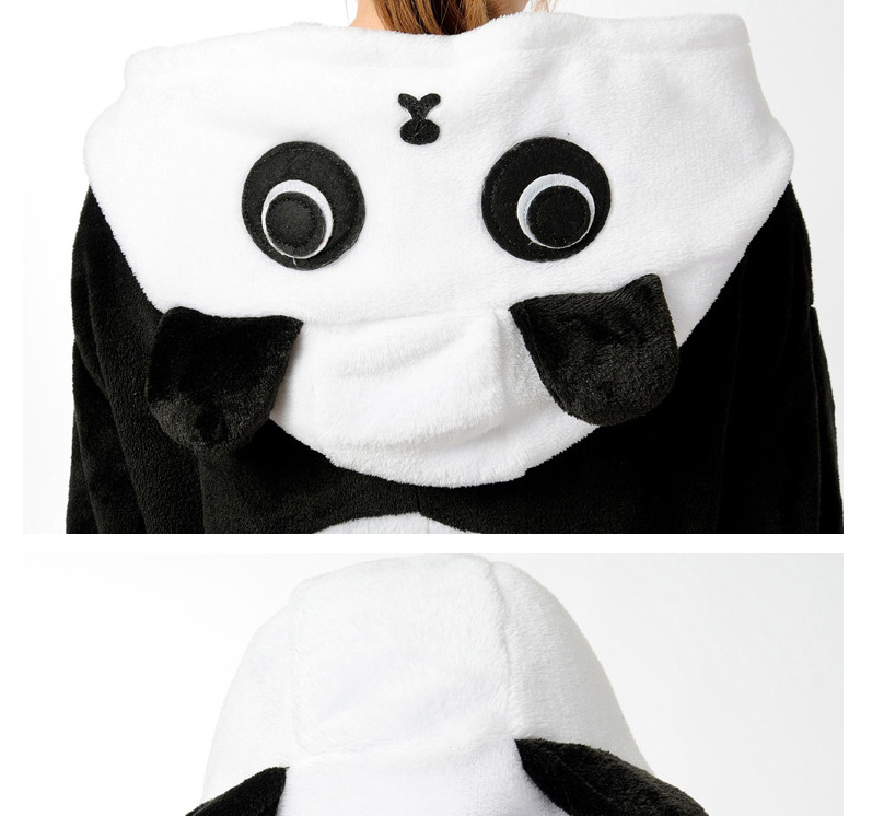 Fashion White+black Kung Fu Panda Shape Decorated Simple Nightgown,Cartoon Pajama