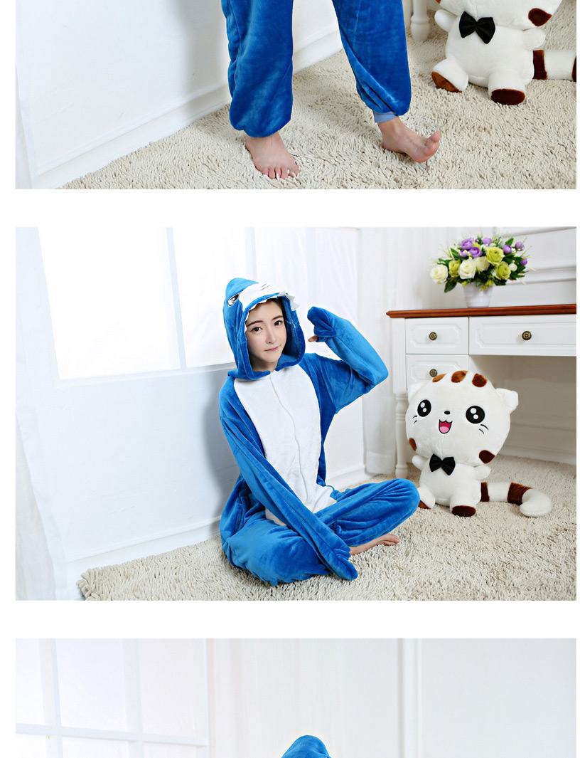 Fashion Sapphire Blue Shark Shape Decorated Simple Nightgown,Cartoon Pajama