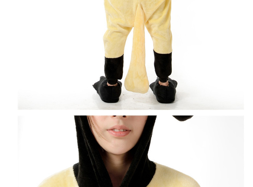 Fashion Yellow+black Sheep Shape Decorated Simple Nightgown,Cartoon Pajama