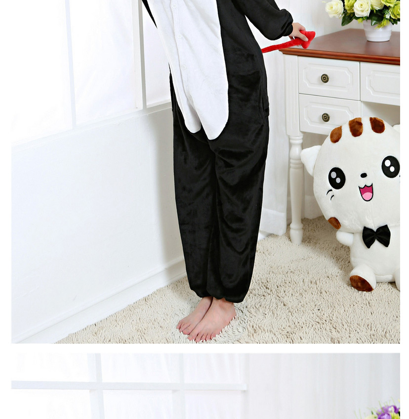 Fashion White+black Demon Shape Decorated Simple Nightgown,Cartoon Pajama
