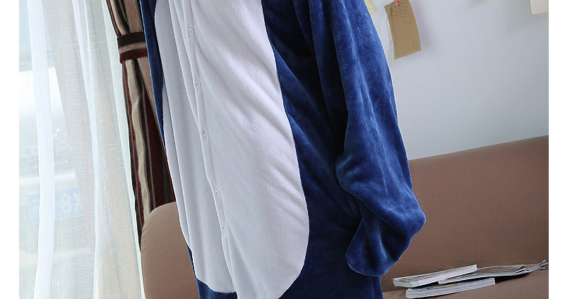 Fashion Dark Blue Shark Shape Decorated Simple Nightgown,Cartoon Pajama