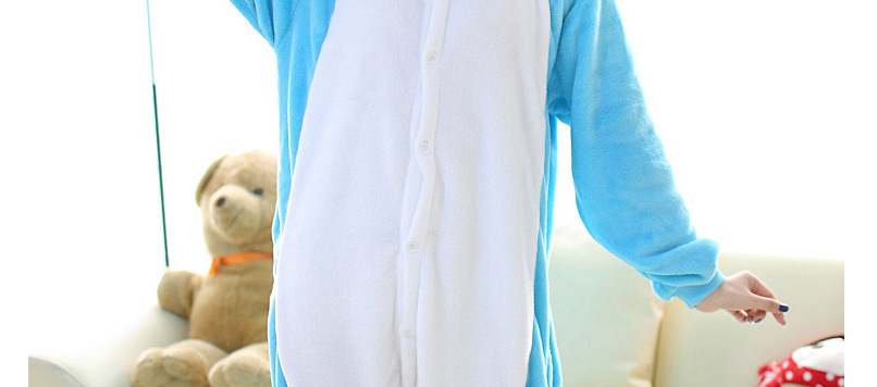 Fashion Blue+white Hippo Shape Decorated Simple Nightgown,Cartoon Pajama