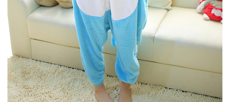 Fashion Blue+white Hippo Shape Decorated Simple Nightgown,Cartoon Pajama