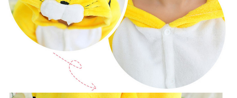 Fashion Yellow+white Tiger Shape Decorated Simple Nightgown,Cartoon Pajama