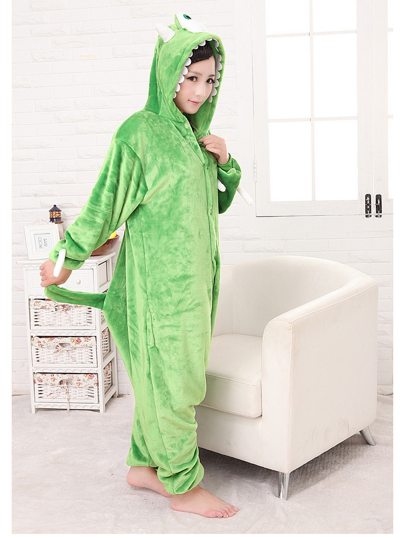 Fashion Green Monocular Blame Decorated Simple Nightgown,Cartoon Pajama