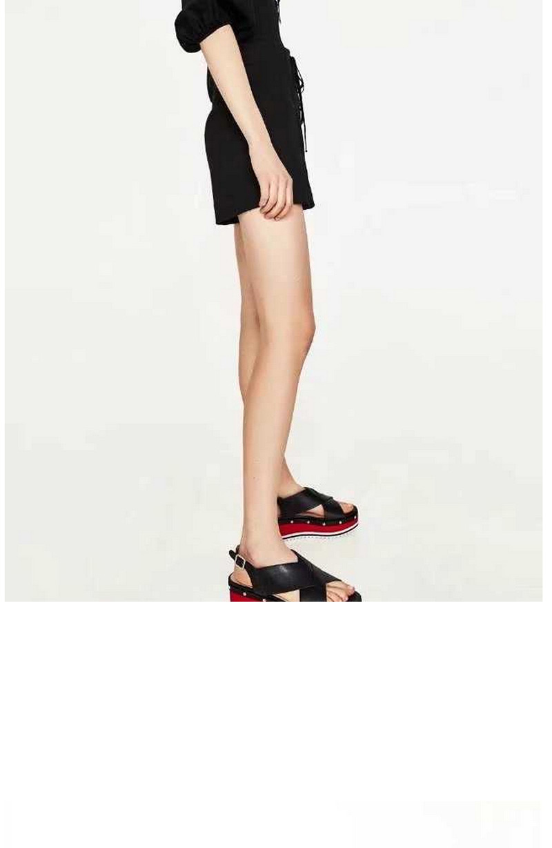 Fashion Black Bowknot Decorated Pure Color High Waist Shorts,Shorts