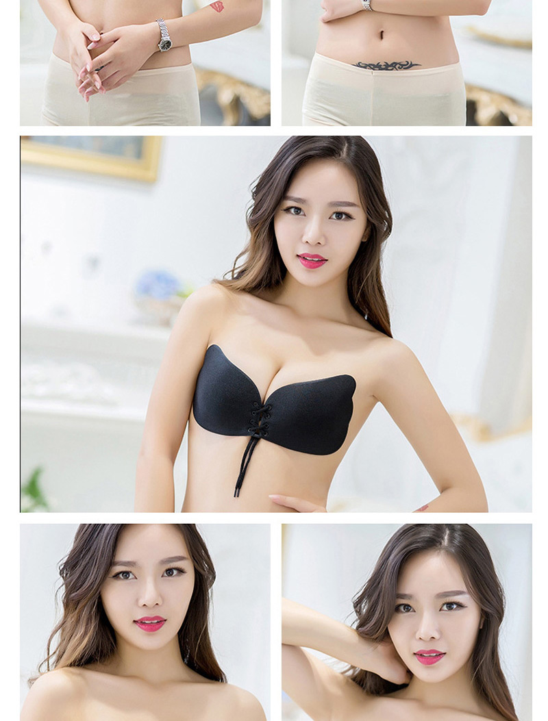 Fashion Beige Pure Color Decorated Wings Shape Magic Bra(without Steel Ring),SLEEPWEAR & UNDERWEAR