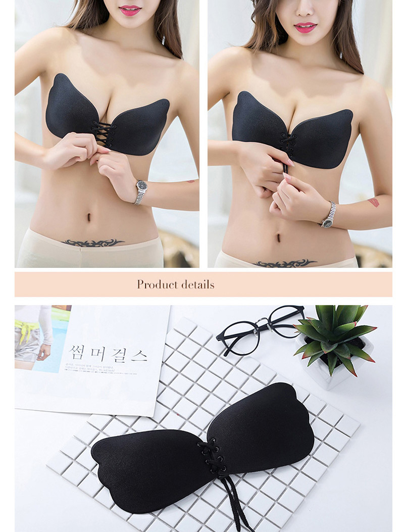 Fashion Black Pure Color Decorated Wings Shape Magic Bra(without Steel Ring),SLEEPWEAR & UNDERWEAR
