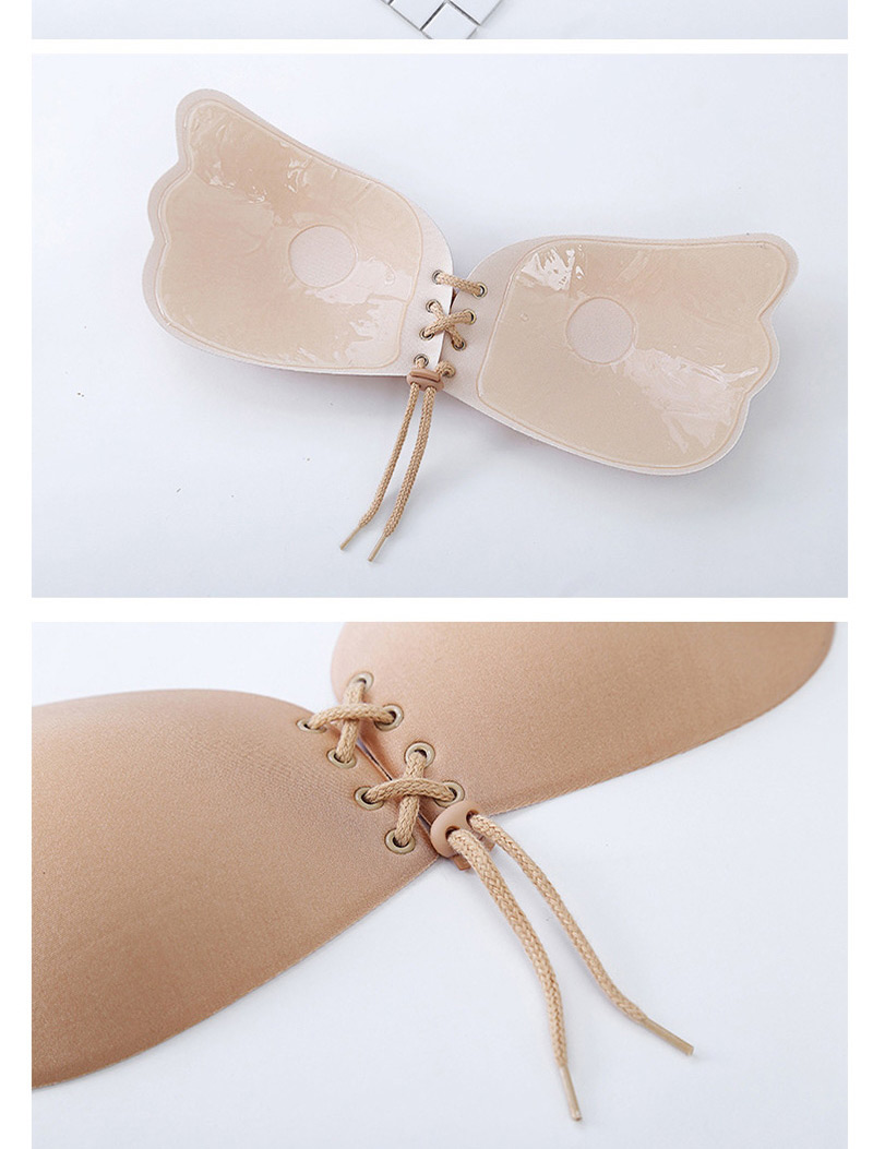 Fashion Beige Pure Color Decorated Wings Shape Magic Bra(without Steel Ring),SLEEPWEAR & UNDERWEAR