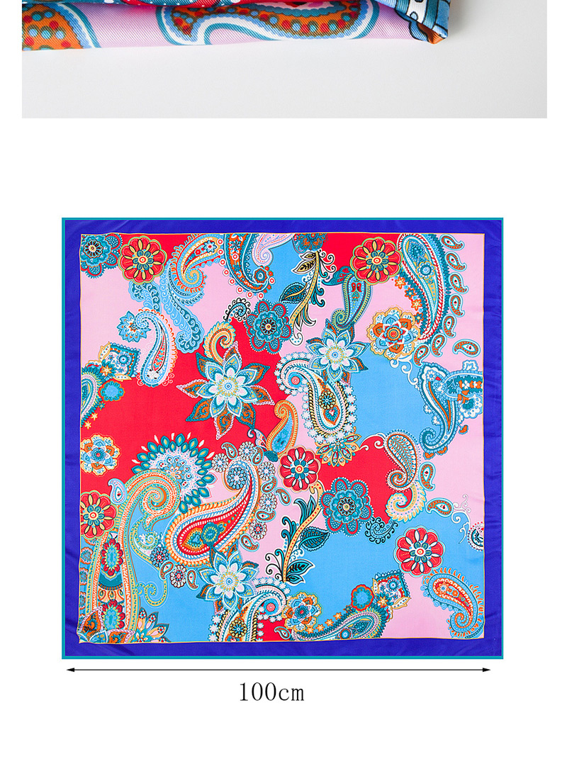 Fashion Sapphire Blue Cashew Nuts&flower Pattern Decorated Simple Scarf,Thin Scaves