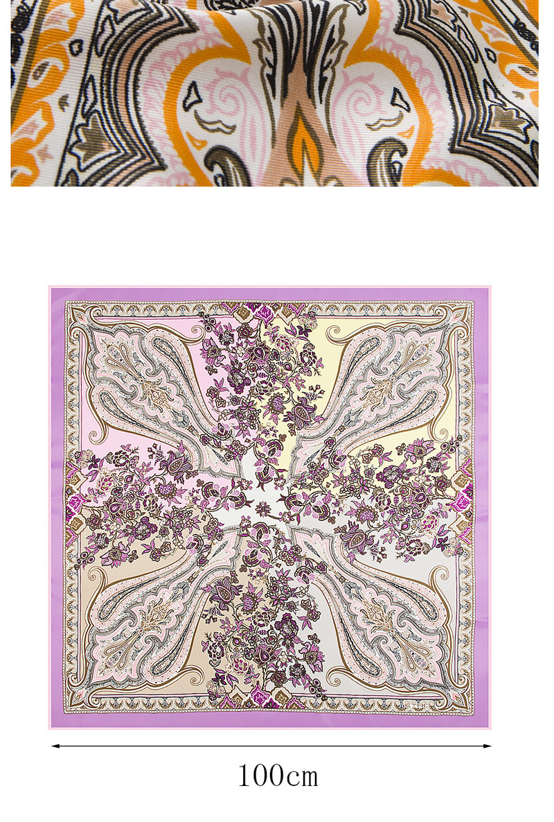 Fashion Light Purple Cashew Nuts&flower Pattern Decorated Simple Scarf,Thin Scaves