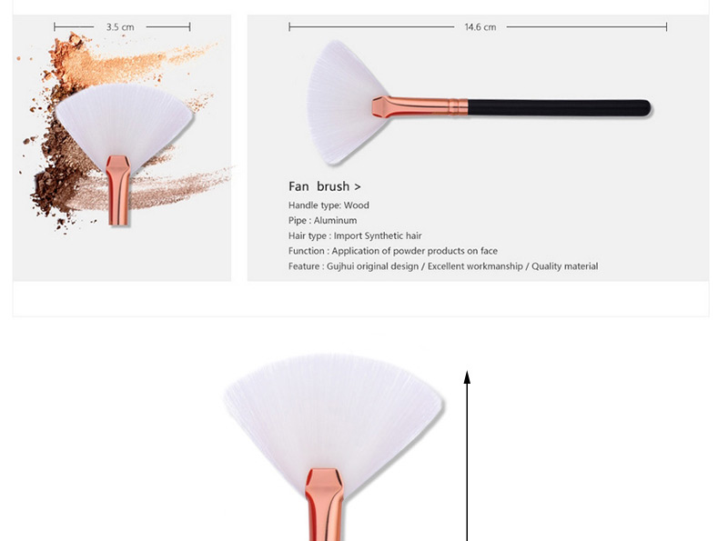 Fashion White Sector Shape Decorated Simple Makeup Brush,Beauty tools