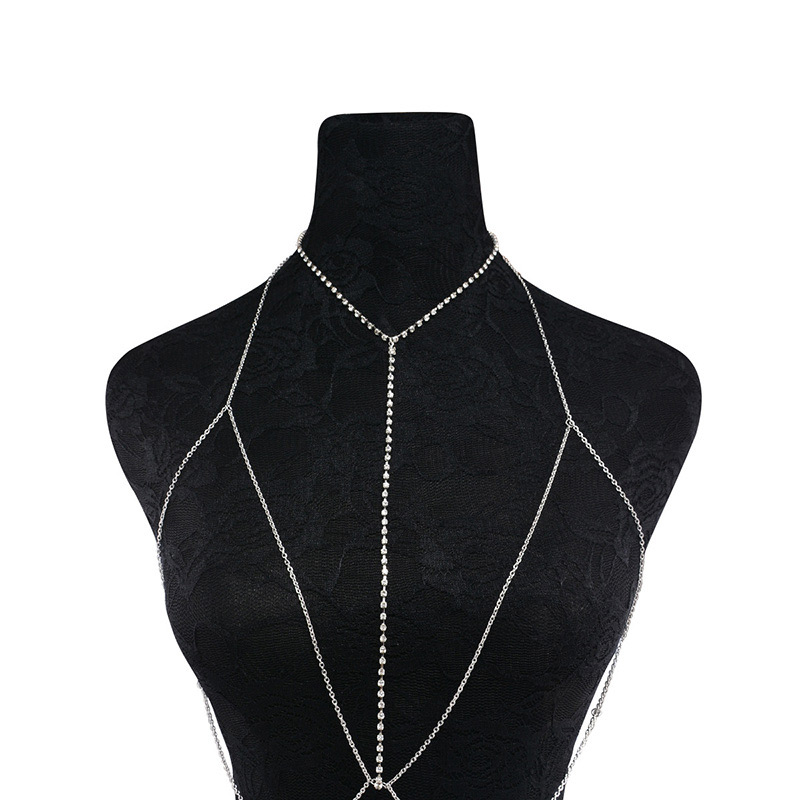 Fashion Silver Color Diamond Decorated Simple Body Chain,Body Piercing Jewelry