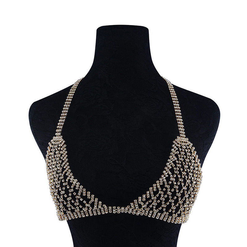 Fashion Gold Color Full Diamond Decorated Simple Body Chain,Body Chain