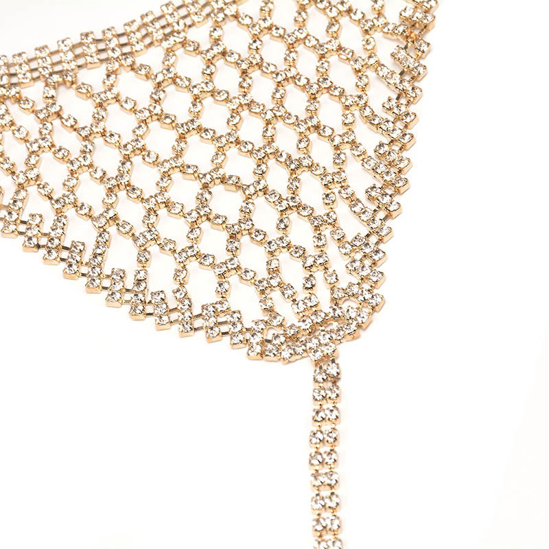 Fashion Gold Color Full Diamond Decorated Simple Body Chain,Body Chain