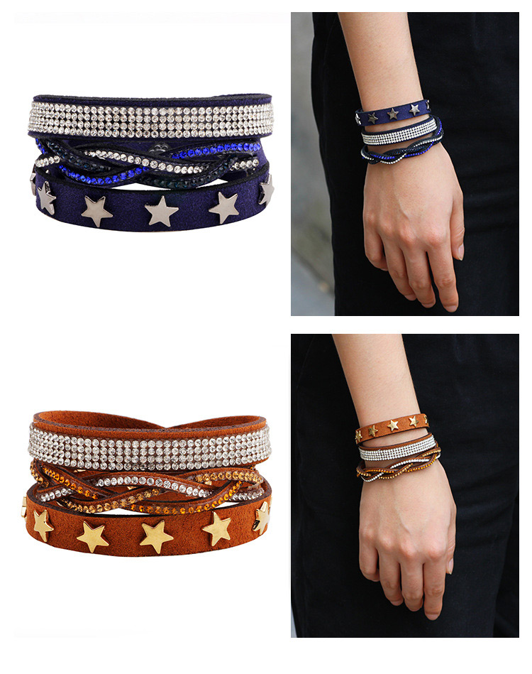 Fashion Light Brown Star Shape Decorated Multi-layer Bracelet,Fashion Bracelets
