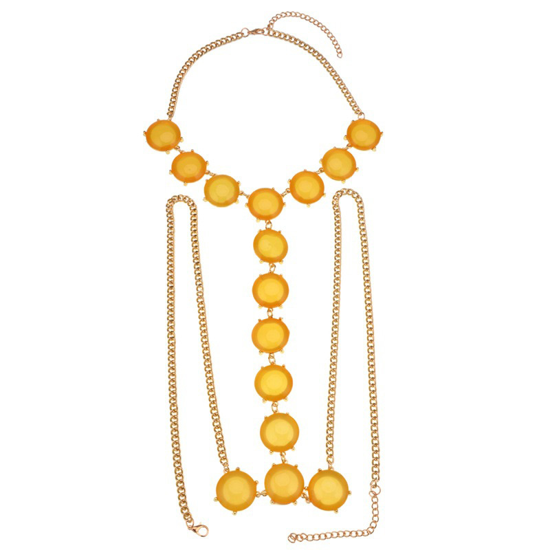 Fashion Orange Round Shape Decorated Simple Body Chain,Body Piercing Jewelry