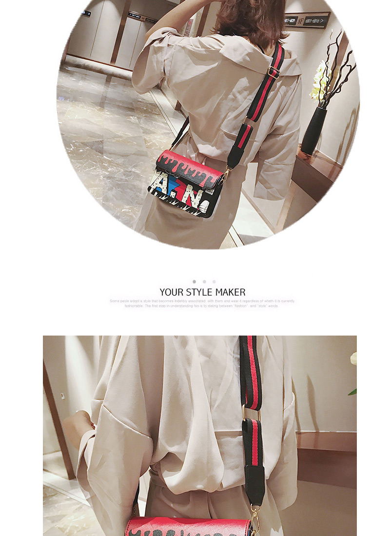 Fashion White Graffiti&leter Pattern Decorated Shoulder Bag,Messenger bags