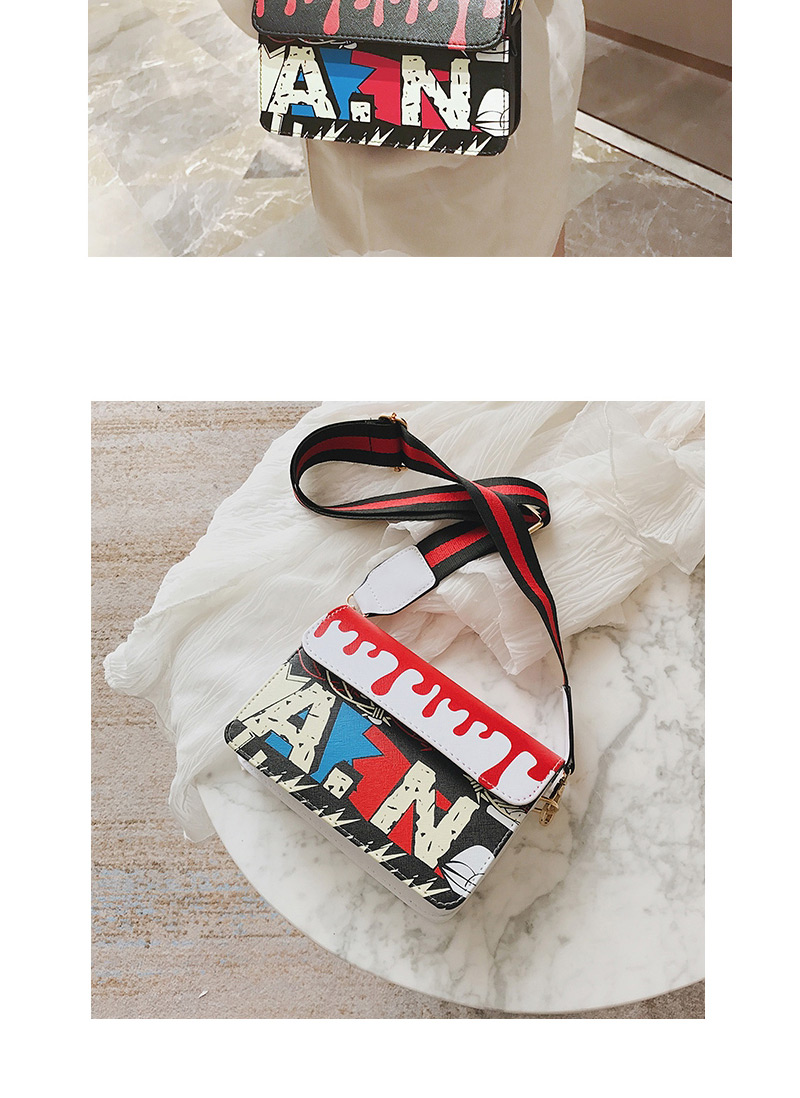 Fashion White Graffiti&leter Pattern Decorated Shoulder Bag,Messenger bags