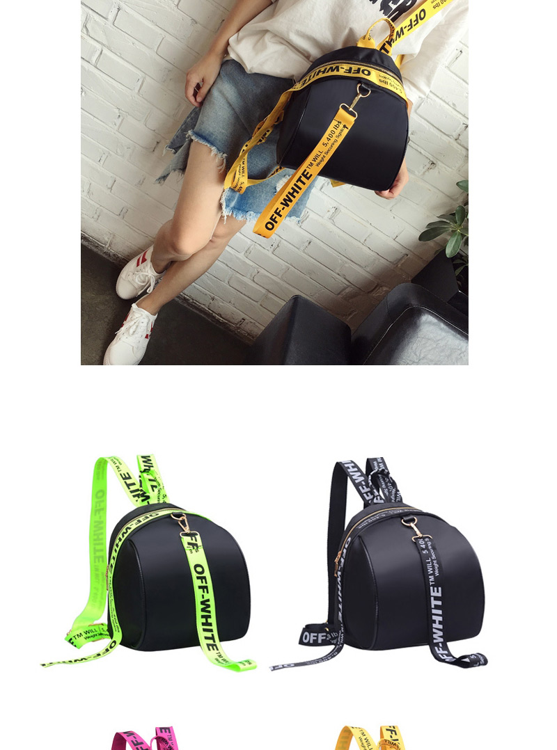Fashion Black Colored Ribbon Decorated Simple Backpack,Backpack