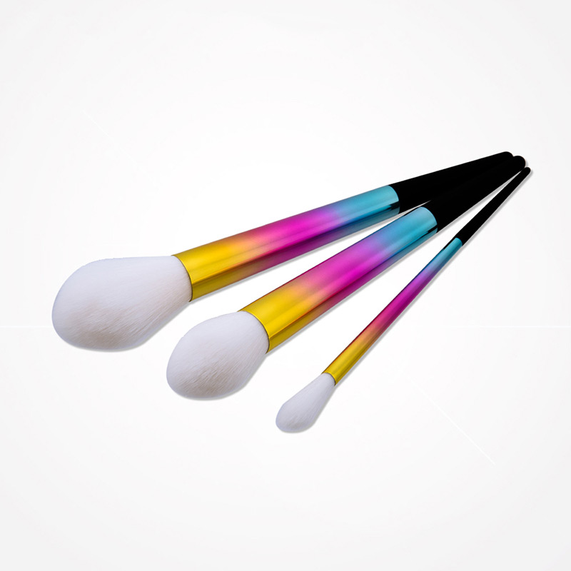 Fashion Blue+purple Color Matching Decorated Simple Makeup Brush (3 Pcs),Beauty tools