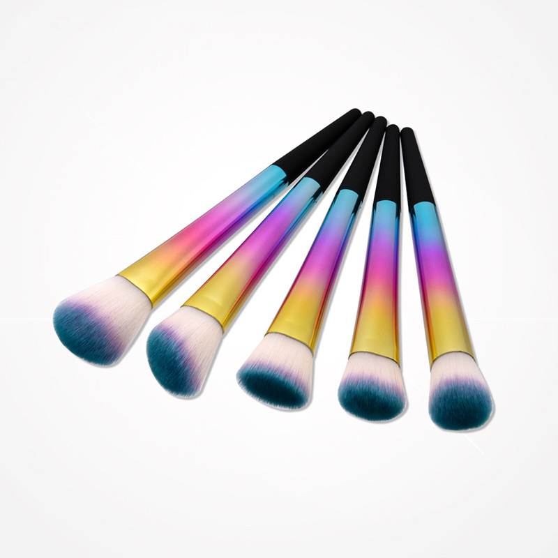 Fashion Blue+purple Color Matching Decorated Simple Makeup Brush (5 Pcs),Beauty tools