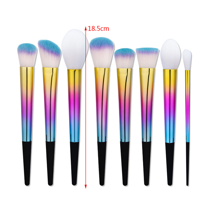 Fashion Multi-color Sector Shape Decorated Simple Makeup Brush (8 Pcs),Beauty tools