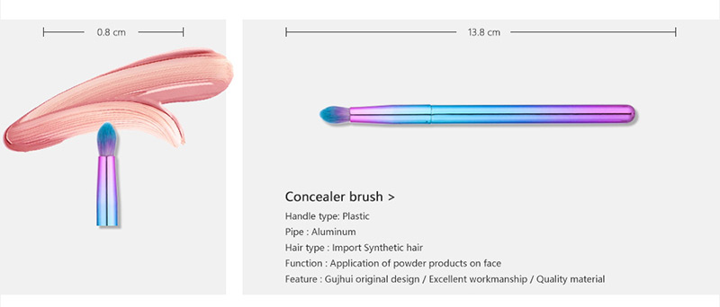 Fashion Blue+purple Sector Shape Decorated Simple Makeup Brush (8 Pcs),Beauty tools