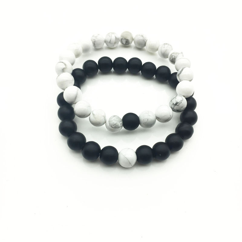 Fashion White+black Color Matching Decorated Simple Bracelet(2pcs),Fashion Bracelets