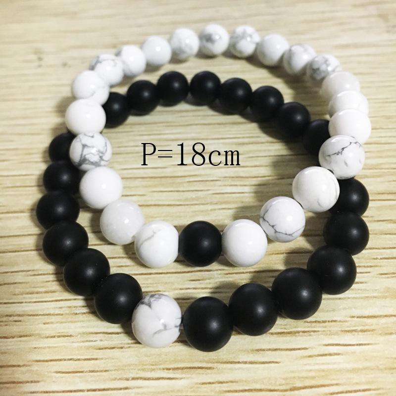 Fashion White+black Color Matching Decorated Simple Bracelet(2pcs),Fashion Bracelets