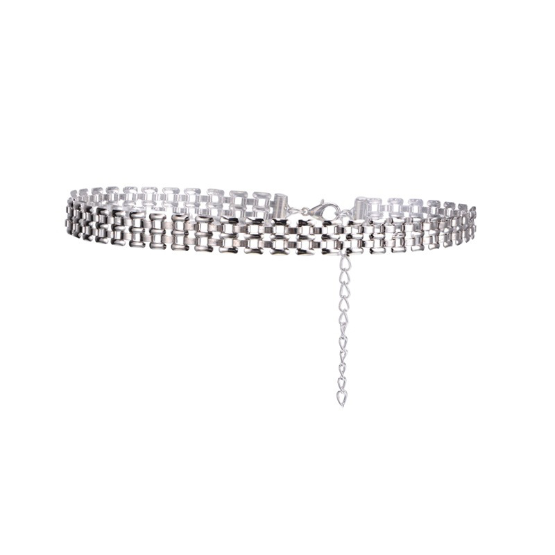 Fashion Silver Color Chains Decorated Pure Color Choker,Chains