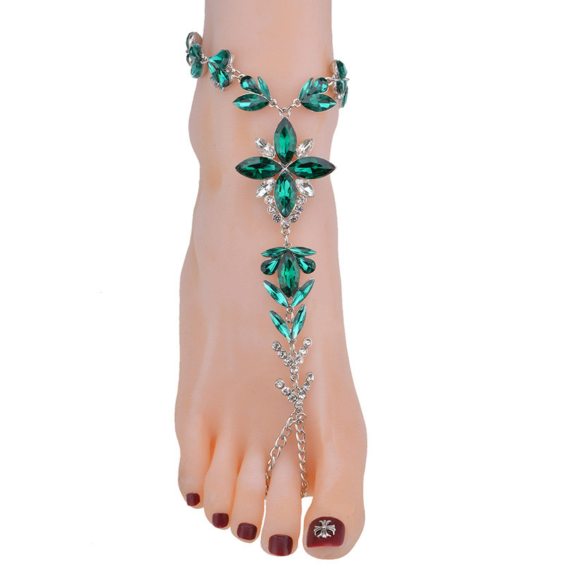 Elegant Multi-color Oval Shape Diamond Decorated Simple Anklet,Fashion Anklets