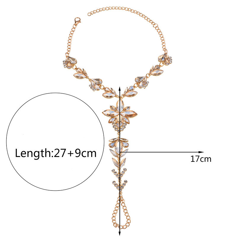 Elegant Champagne Oval Shape Diamond Decorated Pure Color Anklet,Fashion Anklets