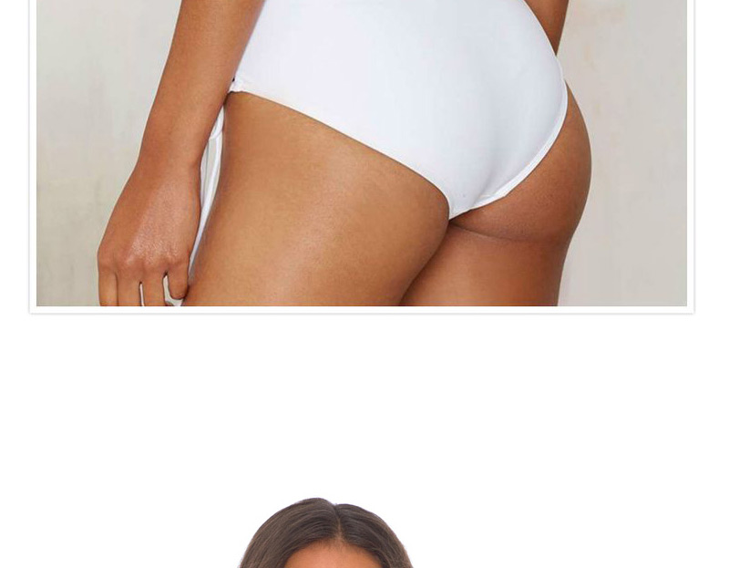 Sexy White Pure Color Decorated Bandage Swimwear,One Pieces