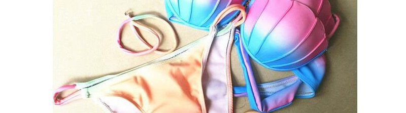 Sexy Multi-color Color Matching Decorated Shell Shape Bikini,Bikini Sets