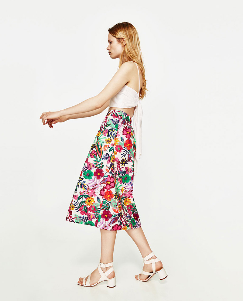 Fashion Multi-color Flower Pattern Decorated Simple Skirt,Skirts