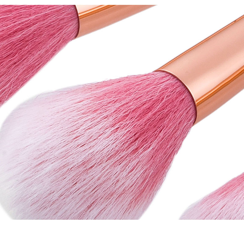 Trendy Rose Gold Pure Color Decorated Simple Makeup Brush(5pcs),Beauty tools
