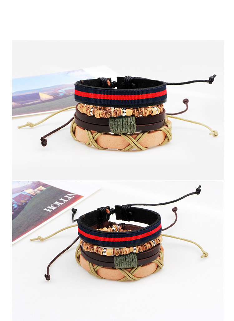 Vintage Multicolor Hand-woven Decorated Bracelet (4pcs),Fashion Bracelets