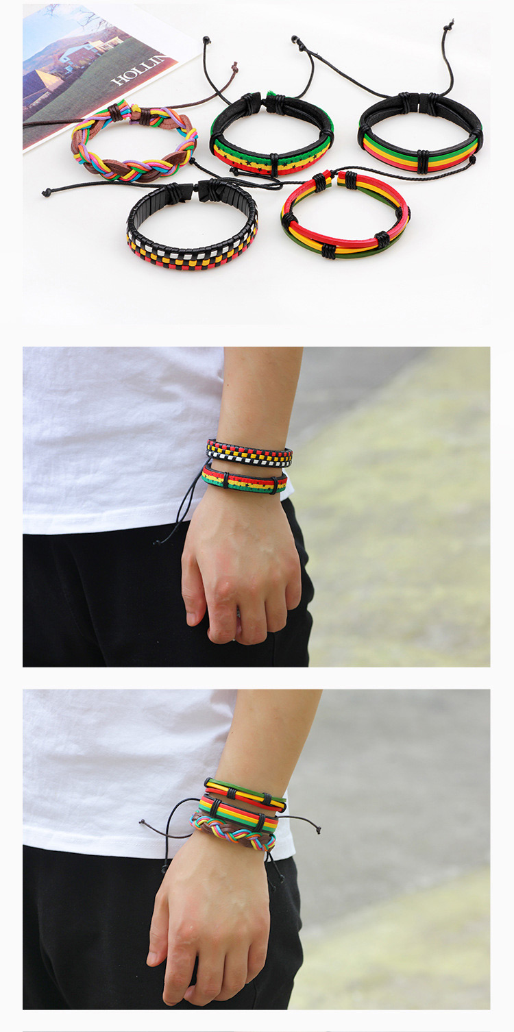 Vintage Multicolor Color-matching Decorated Bracelet (5pcs),Fashion Bracelets