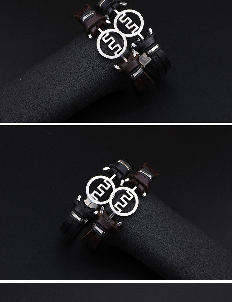Vintage Black Round Shape Decorated Bracelet,Bracelets