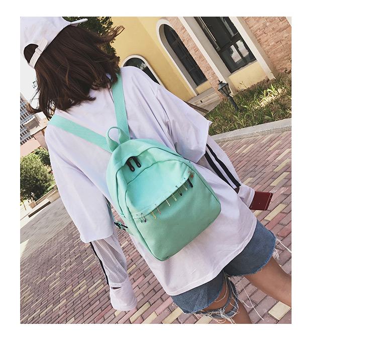 Lovely Khaki Pin Shape Decorated Backpack,Backpack