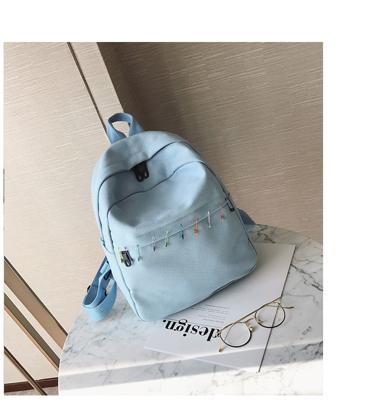 Lovely Blue Pin Shape Decorated Backpack,Backpack