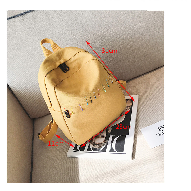 Lovely Yellow Pin Shape Decorated Backpack,Backpack
