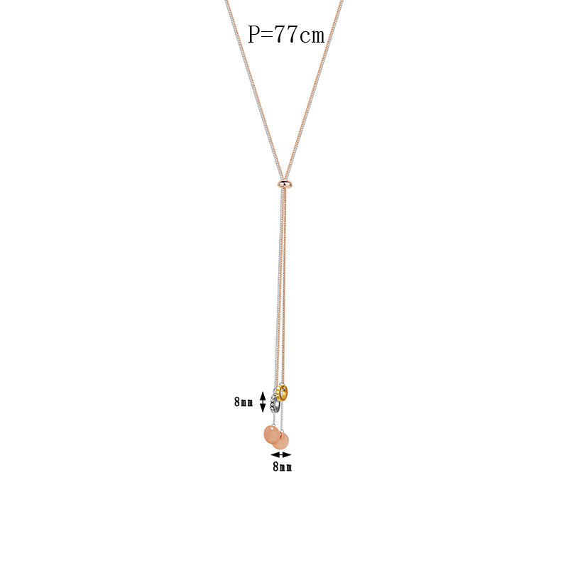 Fashion Gold Color+silver Color Metal Round Shape Pendant Decorated Double Layer Necklace,Multi Strand Necklaces