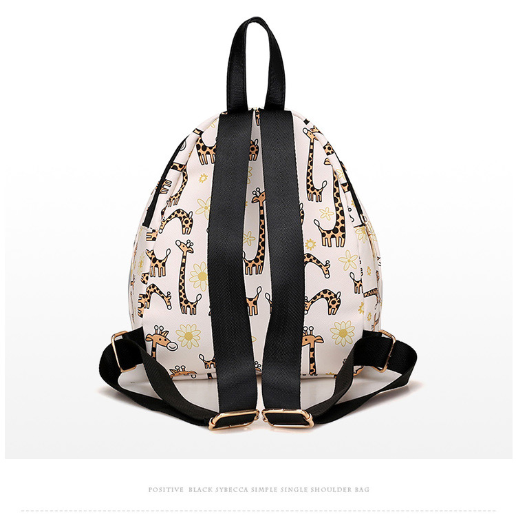 Lovely Black Flower Pattern Decorated Backpack,Backpack