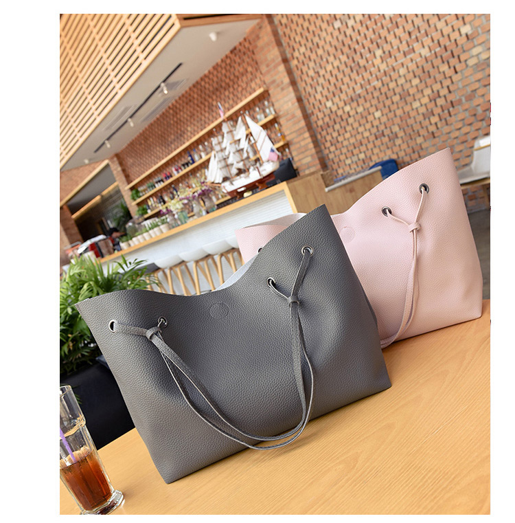 Fashion Light Gray Pure Color Decorated Bags (4pcs),Messenger bags