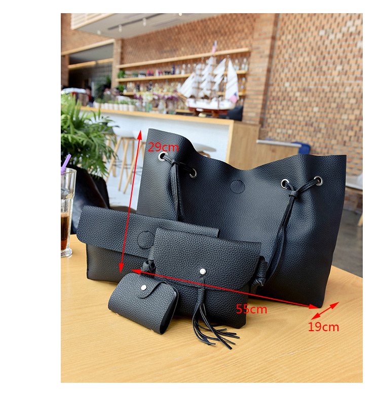 Fashion Red Pure Color Decorated Bags (4pcs),Messenger bags